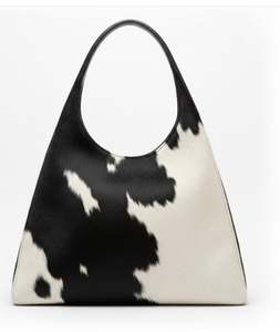 Bolso Hobo de Cuero Vacuno |   Bolso de mano de cuero con pelo natural hecho a mano |   Bolso con Estampado de Vaca Estilo Boho Occidental - Product Image 4
