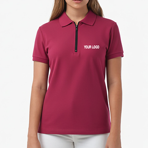 T-shirt décontracté pour femme à manches courtes rayé en coton 100% avec logo brodé personnalisé, respirant et à séchage rapide pour l'été - Product Image 1