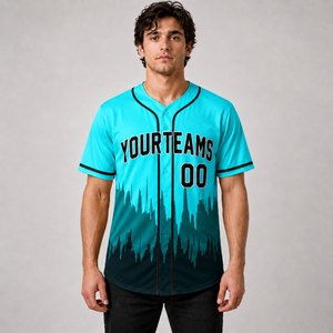 เสื้อเบสบอลผู้ชายแบบกำหนดเอง Yourteams 00 แขนสั้นแบบซับลิเมชั่นติดกระดุมด้านหน้า ระบายความชื้นได้ดี - Product Image 2