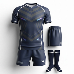 ชุดยูนิฟอร์มรักบี้แบบมีโลโก้สั่งทำพิเศษ เสื้อและกางเกงขาสั้นแบบซับลิเมชั่น แห้งเร็ว ป้องกันรังสียูวี สำหรับทีมรักบี้  ผู้ผลิตมืออาชีพ - Product Image 4