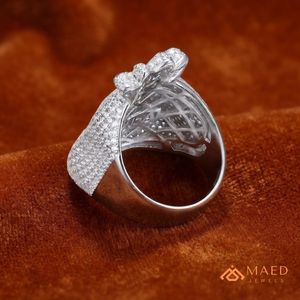 <b>Mens</b> Silver Tone Moissanite Gold Plated Money Bag <b>Ring</b> Hip Hop Statement Jewelry <b>for</b> Wedding & Anniversary Fashion Wear - Product Image 4
