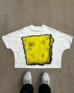 เสื้อยืดคอกลมทรงหลวม ผ้าคอตตอน 100% พิมพ์ลายดิจิทัล ถักทอ เป็นมิตรต่อสิ่งแวดล้อม น้ำหนักมาก ขายส่ง - Product Image 4