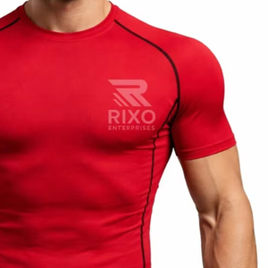 T-shirt de compression athlétique personnalisable de haute qualité pour homme - Séchage rapide, respirant, manches longues, col rond, coupe classique - Product Image 6