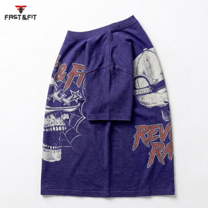 Camiseta Deportiva Personalizada al por Mayor, con Serigrafía, para Gimnasio, Talla Grande para Hombre, 100% Algodón, Gruesa, Transpirable, Muy Popular - Product Image 3
