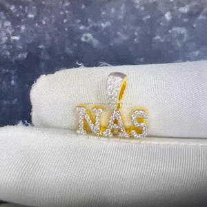 Colgante de Oro Amarillo de 14K con Diamantes VVS Personalizados, Certificado IGI, Engaste de Canal, Forma de Estrella, Logotipo Hip Hop, Pasa Prueba de Diamantes - Product Image 2