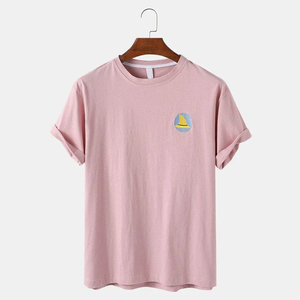 เสื้อยืดผู้ชายเนื้อผ้าฝ้าย 100% น้ำหนักเบา ทรงเข้ารูป พิมพ์ลายกราฟิก ออกแบบได้ตามต้องการ คอเสื้อแบบริงเกอร์ ผ้าเจอร์ซีย์เรียบ สำหรับออกกำลังกาย แฟชั่นเสื้อผ้าเปล่าๆ สำหรับใส่ในยิม - Product Image 4