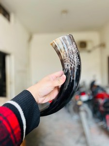 High Quality Durable Handmade Love Style Viking Buffalo Horn Drinking Horn Stand Customizable Logo for Business Gift Low Price - Product Image 5