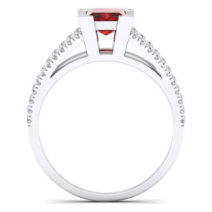 REYES Wholesale Price <b>Emerald</b> Cut 1Ct Ruby Gemstone <b>Rings</b> in 925 Sterling <b>Silver</b> GRA Certified Moissanite Engagement Fine <b>Ring</b> - Product Image 4