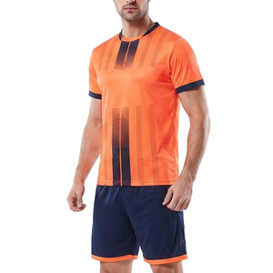 Printed 220 Grams Polyester <b>Mesh</b> <b>Short</b> Sleeve Men's Sublimated Soccer Jersey and <b>Shorts</b> Set Team Uniform All Season - Product Image 1