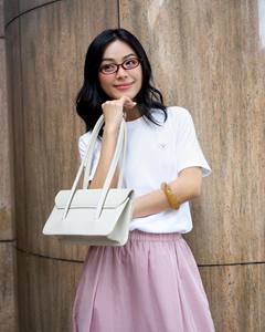 Camiseta Corta de Verano Casual para Mujer, de Alta Calidad, Cuello Redondo, Tejida, Bordada, de Color Sólido, Algodón, Corte Regular, Transpirable - Product Image 4