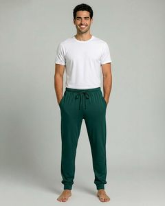 Conjunto de Ropa de Salón Cómoda para Hombre, Ropa de Dormir Informal de Algodón Tejido Premium, Camiseta de Manga Larga Ecológica para Verano - Product Image 2