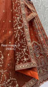 Red Embroidered <b>Lehenga</b> Choli with Dupatta Formal Bridal Indian Pakistani Wedding Outfit for <b>Women</b> - Product Image 5