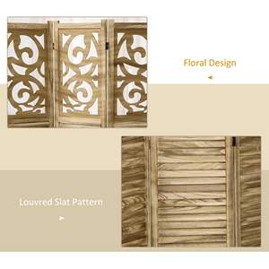 Divisorio in legno a 3 pannelli con schermo a doppia cerniera pieghevole 63x67x075 per Home Office - Product Image 4