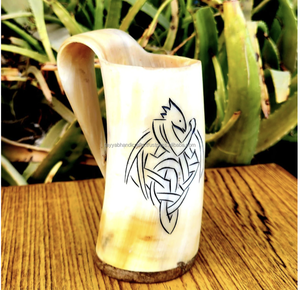 Drinking Horn <b>Mug</b> With Handle for <b>Beer</b> Coffee at Wholesale Price Viking Drinking Coffee - Product Image 3