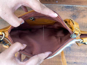 New Handmade Hair on Cowhide Large Wristlet & Tassel Crossbody Bag for Women's Western Genuine Leather Custom Luxury <b>Handbags</b> - Product Image 5