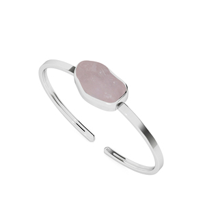 BLAZELS <b>INFINITY</b> 925 Sterling Silver Twister <b>Bracelet</b> High Finish Morganite Gemstone Rough Shape Natural Bezel Setting Trendy - Product Image 1