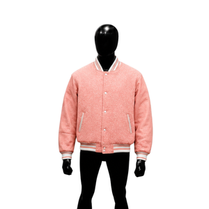 PREMIUM LIGHT PINK LETTERMAN VARSITY <b>JACKET</b> <b>FOR</b> <b>MEN</b> TRENDY ATHLETIC LEATHER SLEEVE STREETWEAR <b>SMART</b> LIGHTSPORTS <b>JACKET</b> SPORTS FA - Product Image 1