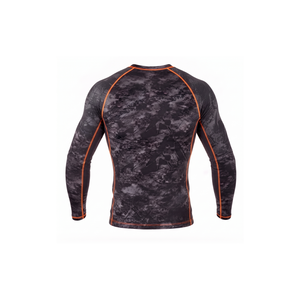 Men's Full Sleeve Rash Guard Black <b>Camo</b> Sublimation Print Quick Dry Performance Shirt Adult Long Sleeve <b>Top</b> - Product Image 2