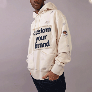 OEM/ODM Custom <b>Men's</b> Hoodies 100% Cotton 500gsm Oversized Hoodie for <b>Men</b> Plus Size Unisex Hoody <b>Pullover</b> Sweatshirt Print Logo - Product Image 4