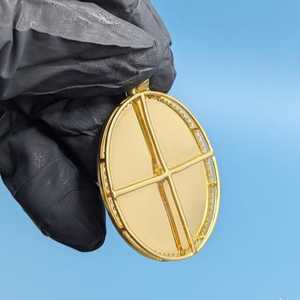 Pendentif Aigle Bicolore Texturé en Argent 925 Plaqué Or avec Moissanite VVS, Style Hip Hop, en forme de Cercle, type Médaillon Aigle en Vol - Product Image 6