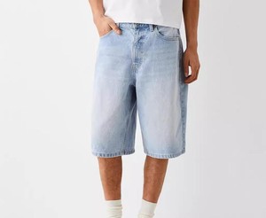 Shorts cargo en jean pour hommes, coupe ample, multi-poches, en coton délavé, décontractés, pour l'été, avec poches utilitaires - Product Image 4
