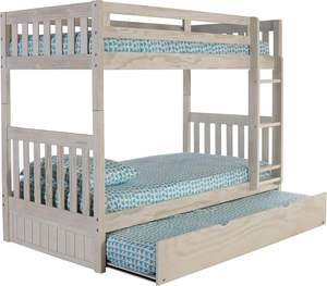 American Furniture Classics Lit jumeau réglable en pin massif Cendre clair Design traditionnel Lit en bois massif Produit en bois - Product Image 2