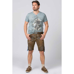 Pantalones Cortos de Cuero Genuino de Vacuno de Alta Calidad para Hombre, Estilo Bávaro, Oktoberfest, Color Marrón Antiguo, 100% Cuero Genuino de Vacuno - Product Image 3