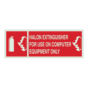 Señal de Extintor Brady Halon para Áreas de Computación, Letrero de Advertencia de PVC para Montar en la Pared - Product Image 3