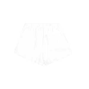 Pantalones Cortos Deportivos Blancos Bordados Syracuse para Mujer 2026, Felpa de Algodón Premium de 450 GSM, Lavado Enzimático, Cintura Elástica - Product Image 5