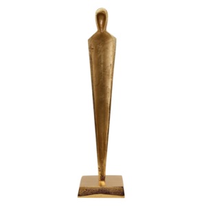Figura de hombre, escultura de latón dorado, pieza decorativa adecuada para la mesa del hogar u oficina, y elegante decoración de arte moderno de la India. - Product Image 2