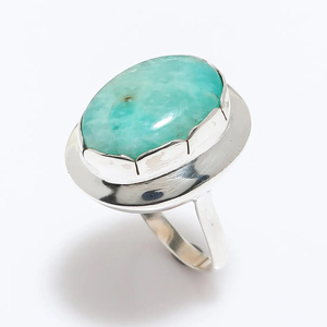Natural Amazonite <b>925</b> <b>Silver</b> <b>Ring</b> Designer Gemstone <b>Ring</b> for Women and Girls - Product Image 4