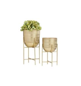 Macetero de Metal Hecho a Mano con Soporte |   Juego de Macetas Contemporáneas para Interiores - Product Image 5