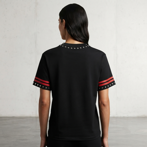 Camiseta personalizada con pedrería, estilo vintage, look urbano, manga corta, algodón, jersey, unisex, cómoda. - Product Image 6