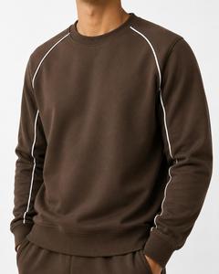 Pull-over en tricot pour homme, col rond, manches raglan, couleur unie, style décontracté, coupe régulière, style automne, sweat-shirt pour homme, faible MOQ - Product Image 3