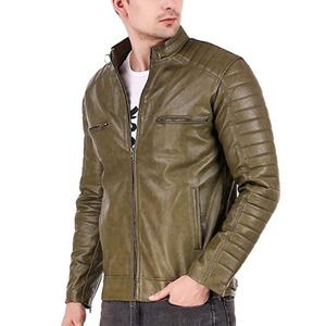 Chaqueta de Motociclista de Invierno para Hombre RELEVO INDUSTRY, de Cuero Genuino Ecológico, Acolchada y de Corte Ajustado - Product Image 2