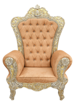 Chaise de trône de luxe Maharaja, chaise royale sculptée pour la décoration de scène d'événements de mariage indiens