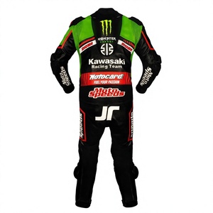 ชุดแข่งรถจักรยานยนต์ Jonathan Rea WSBK รุ่น Rawasaki MotoCP หนังวัวและหนังจิงโจ้ หนา 1.3 มม. พร้อมเกราะป้องกัน CE - Product Image 2