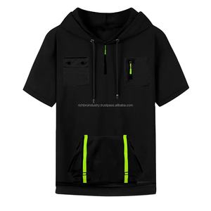 casual fashion <b>men's</b> short sleeve New summer hooded T-<b>shirt</b> <b>Men</b> solid color top <b>men's</b> short sleeve Hooded T-<b>shirt</b> - Product Image 4