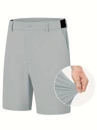 <b>Men</b>’s Performance Golf <b>Shorts</b> – Light <b>Grey</b> Hybrid <b>Chino</b> <b>Shorts</b> with Expandable Elastic Waist – Quick-Dry Technical Golf Apparel - Product Image 3