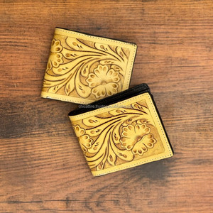 Nouveau modèle occidental repoussé à la main en cuir hommes portefeuille longue fermeture éclair vente chaude élégant en cuir véritable porte-cartes portefeuilles pour hommes - Product Image 3