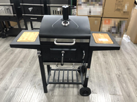 Vente chaude En Plein Air Viande Fumeur Charbon De Bois Acier Barbecue Grill Chariot Pour Camping Jardin Patio