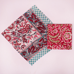 Ethnic Hand Block Printed Cotton Bandana Vintage Style <b>Square</b> <b>Scarf</b> Multifunctional Spring Summer Unisex - Product Image 4