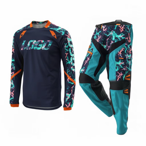 Conjunto de Equipación de Motocross de Verano con Estampado Personalizado, Jersey y Pantalones, Ropa de Equipo al por Mayor, Secado Rápido, Poliéster/Nailon - Product Image 5