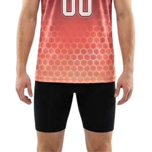 Conjunto de Camiseta y Pantalones Cortos de Baloncesto con Diseño de Panal de Abeja para Hombre, Sublimación en Degradado, Cuello en V, Sin Mangas, Nombre y Número del Equipo Personalizados, Uniforme - Product Image 6