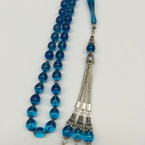 Tasbih islamique en cristal bleu - Product Image 1
