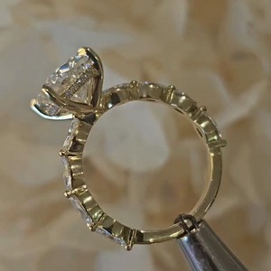 Cushion Cut Lab Diamond Engagement <b>Ring</b> in 14K Yellow Gold with IGI Certified & VVS Clarity for Women's from <b>Indian</b> Supplier - Product Image 5