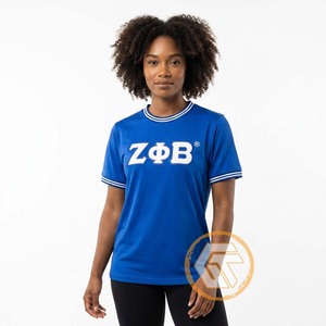 เสื้อยืดผู้หญิง Zeta Phi Beta แบบถัก ทอจากวัสดุรักษ์โลก สีน้ำเงิน 1920 ผลิตจากโพลีเอสเตอร์/คอตตอน ผสมผสานกัน ป้องกันรอยยับ แห้งเร็ว - Product Image 2