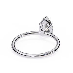Anillo Solitario de Diamante Cultivado en Laboratorio con Corte Pera de 1ct, Engaste de Tres Puntas con Doble Garra, Vástago Cónico, Joyería de Oro Personalizada - Product Image 4