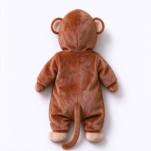Combinaison personnalisée pour bébé en forme de singe, combinaison pour bébé en peluche, tenue pour bébé en forme de singe, combinaison à capuche pour bébé, costume d'animal pour nouveau-né - Product Image 4