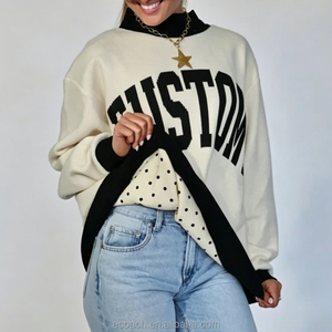Sudadera Personalizada Reversible de Invierno con Lentejuelas, de Algodón y Felpa, Estilo Oversize, Cuello Alto, para Mujer - Product Image 6